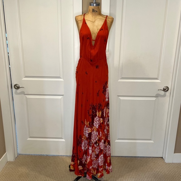 NWT Free People Get To You Printed Maxi Slip - Picture 3 of 5